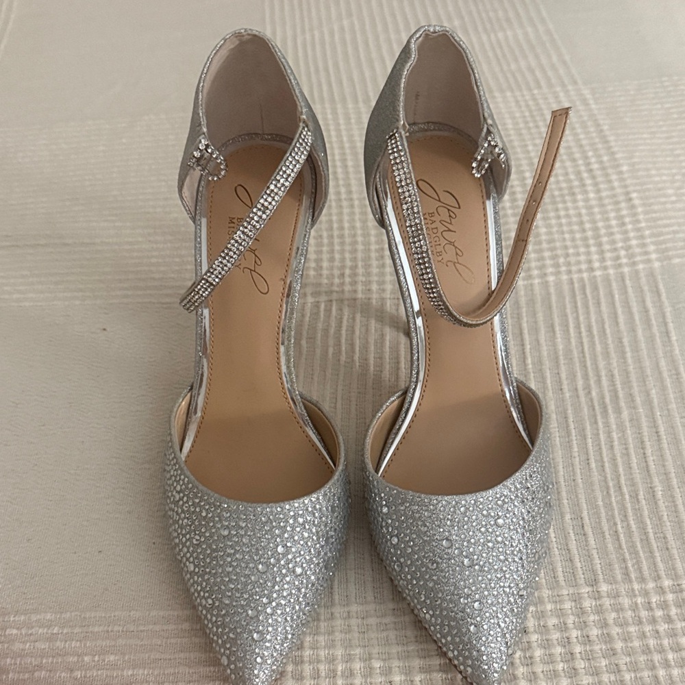 Jessica Simpson Silver Sparkle Heels
